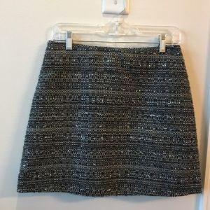 Tory Burch Ada Skirt Metallic Tweed A-Line Gray
